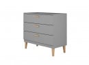 Commode 3 tiroirs DREAM Gris/Chêne  - 3