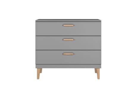 Commode 3 tiroirs DREAM Gris/Chêne  - 2
