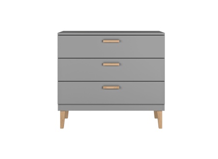 Commode 3 tiroirs DREAM Gris/Chêne  - 2