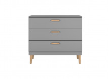 Commode 3 tiroirs DREAM Gris/Chêne  - 2