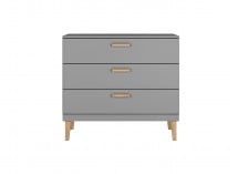 Commode 3 tiroirs DREAM Gris/Chêne  - 2
