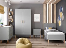 Commode 3 tiroirs DREAM Gris/Chêne  - 5