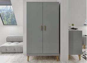 2-türiger Kleiderschrank DREAM - Grau/Eiche