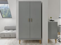 Armoire 2 portes DREAM Gris/Chêne - 1