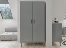 Armoire 2 portes DREAM Gris/Chêne - 1
