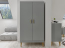 Armoire 2 portes DREAM Gris/Chêne - 1