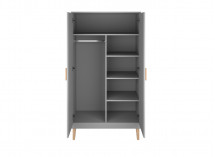 Armoire 2 portes DREAM Gris/Chêne - 4