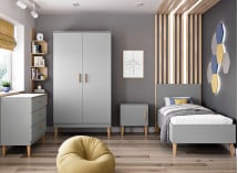 Armoire 2 portes DREAM Gris/Chêne - 5