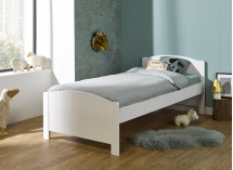 Lit enfant 90x200 en pin massif JANGO - Blanc - 1