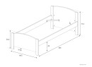 Lit enfant 90x200 en pin massif JANGO - Dimensions