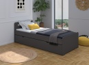 Lit gigogne 90x200 LEVIS - Ardoise - 1
