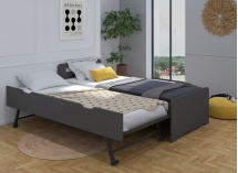 Lit gigogne 90x200 LEVIS - Ardoise - 3