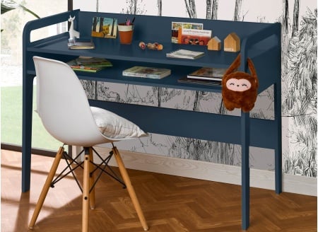 Bureau enfant à casier LEVIS Bleu - 2