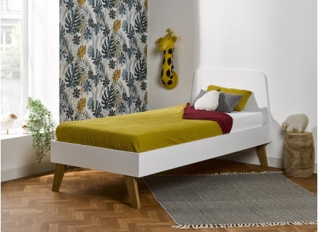 Lit enfant 90x200 LOKI - Blanc - 1