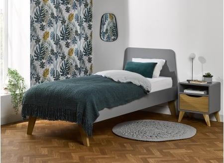 Lit enfant 90x200 LOKI - Gris - 1