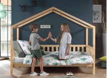 Lit cabane enfant 90x200 pin massif THEO Bois - 2