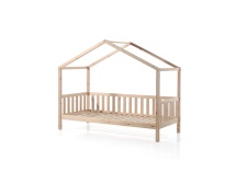 Lit cabane enfant 90x200 pin massif THEO Bois - 3