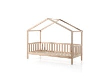 Lit cabane enfant 90x200 pin massif THEO Bois - 3