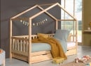 Lit cabane enfant 90x200 pin massif THEO Bois - 5