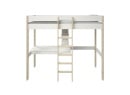 3 - Lit mezzanine avec bureau 90x200 et fauteuil convertible CALVI - Blanc/Pin