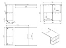 Bureau avec rangement pour lit JADE - Dimensions