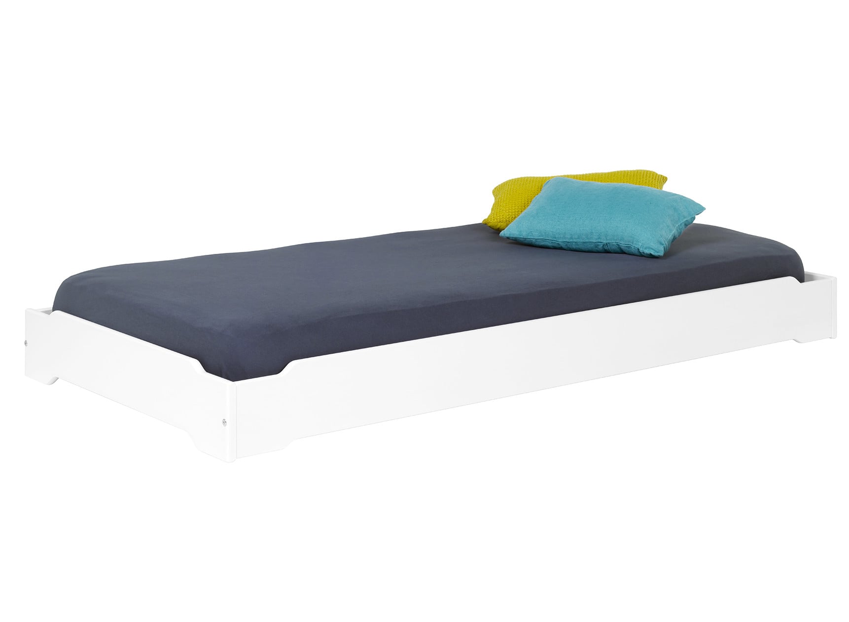 Lit enfant 90x190 en Pin massif SCOTT - Blanc 2