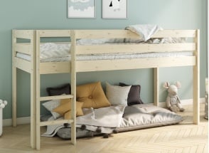 Letto a soppalco medio 90x200 JADE - Pino massiccio