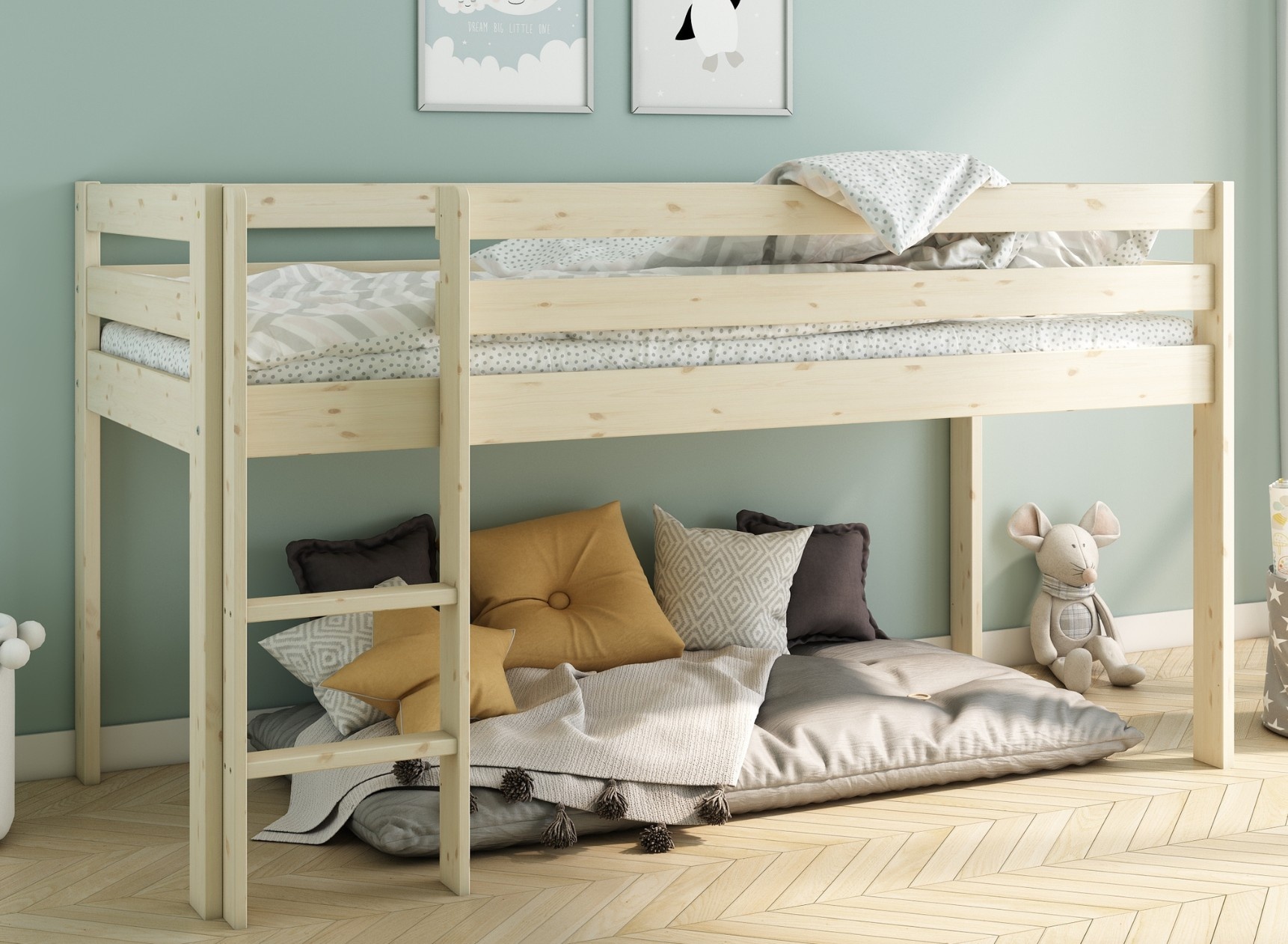 90x200 JADE mid sleeper bed - Solid pine