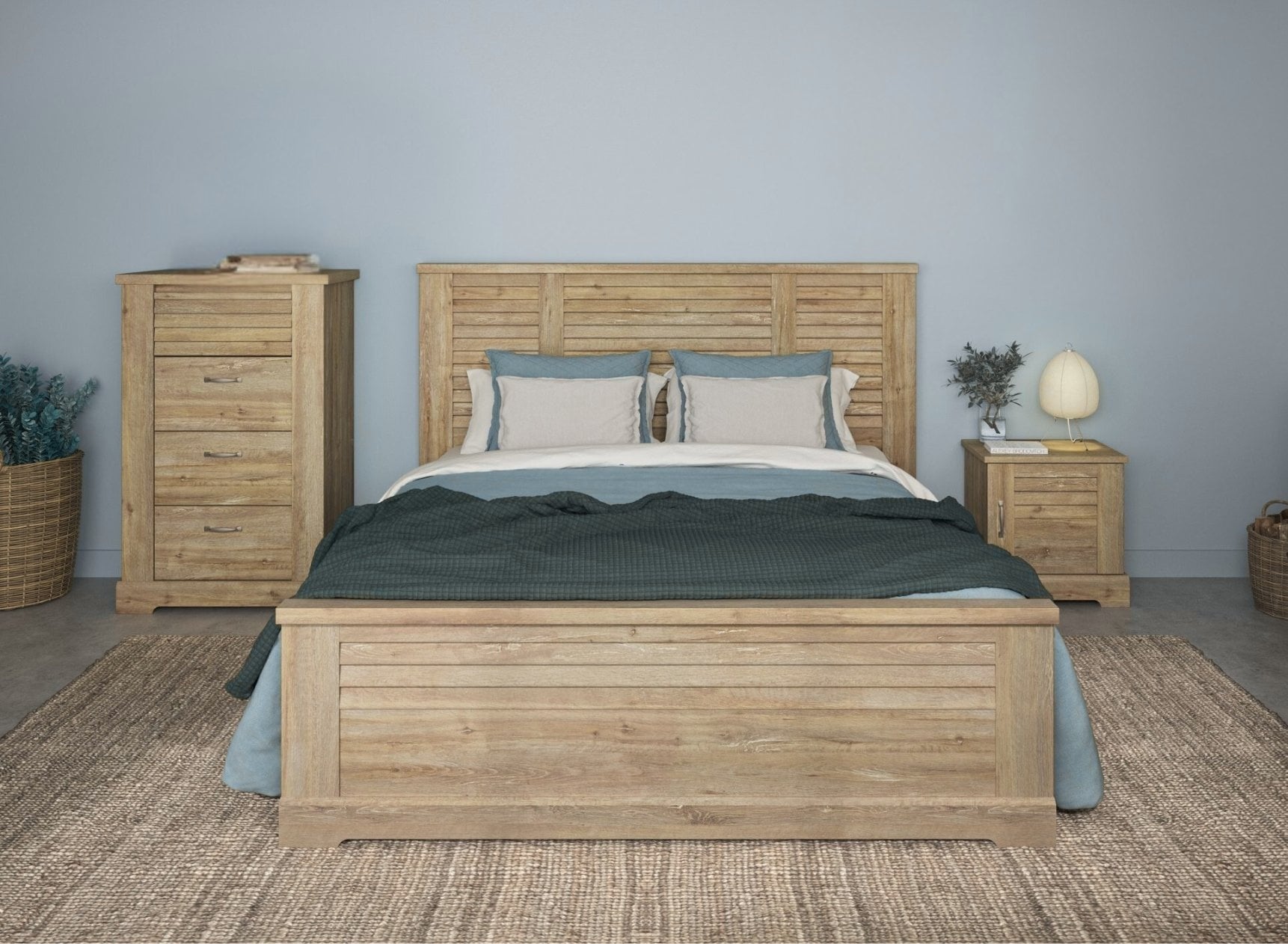 Lit 180x200 BALYSS Châtaignier blanchi - 1