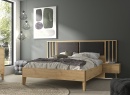Lit 180x200 tête de lit et chevets PAVEL Chêne - 1