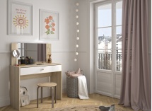 Coiffeuse 1 tiroir avec miroir et led MAE - 2