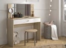 Coiffeuse 1 tiroir avec miroir et led MAE - 1