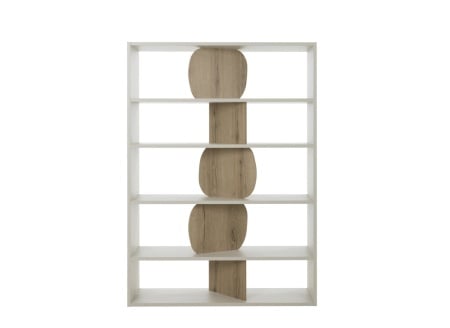 ADONIS 5-Shelf Bookcase - White/Oak