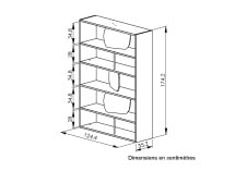 Bibliothèque 5 étagères ADONIS Blanc/Chêne - 3