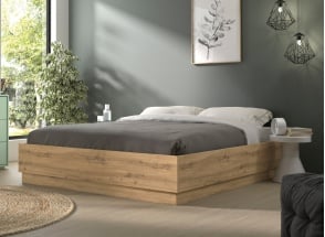 Lit coffre 160x200 KAREL - Chêne Blond