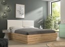 Lit coffre tête de lit 140x190 KAREL Chêne Blond - 1