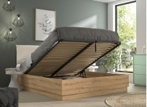 Lit coffre tête de lit 140x190 KAREL Chêne Blond - 2