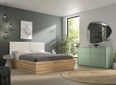 Lit coffre tête de lit 140x190 KAREL Chêne Blond - 3