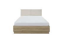 Lit coffre tête de lit 140x190 KAREL Chêne Blond - 5