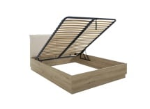 Lit coffre tête de lit 160x200 KAREL Chêne Blond - 6