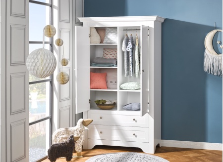 Armoire 2 portes 2 tiroirs SPARTE – Blanc Nateo Concept - 2