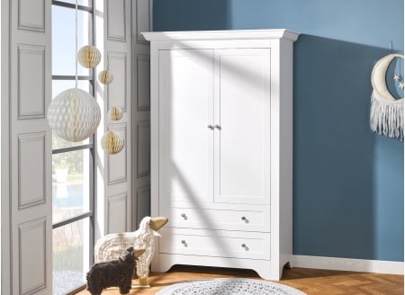Armoire 2 portes 2 tiroirs SPARTE – Blanc Nateo Concept - 1
