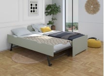 Lit gigogne 90x190 LEVIS - Vert sauge - 2