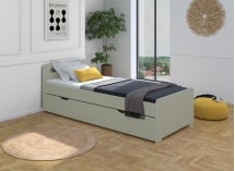 Lit gigogne 90x190 LEVIS - Vert sauge - 1