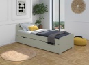Lit gigogne 90x190 LEVIS - Vert sauge - 1