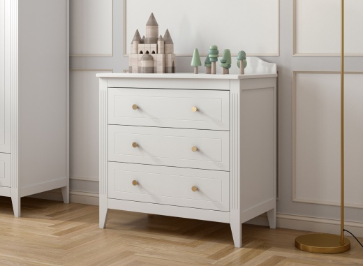 Commode 3 tiroirs ÉLORIA Blanc - 1