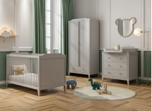 Armoire 2 portes 1 tiroirs ÉLORIA - Gris - 3