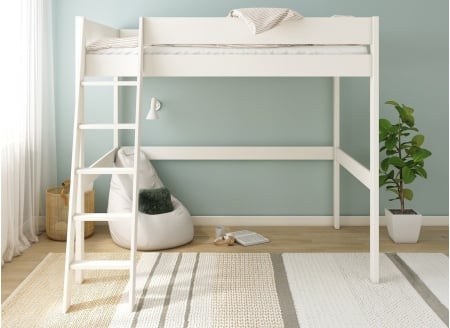 Cama alta doble 140x190 SOHO - Blanco