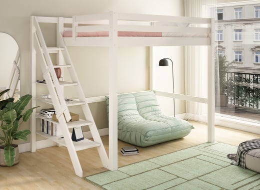 Stapelbed voor kinderen 2 x 140 x 200 cm in ijzer - wit