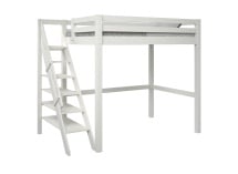 Lit mezzanine 2 places avec escalier 140x200 DARIO - Blanc - 3